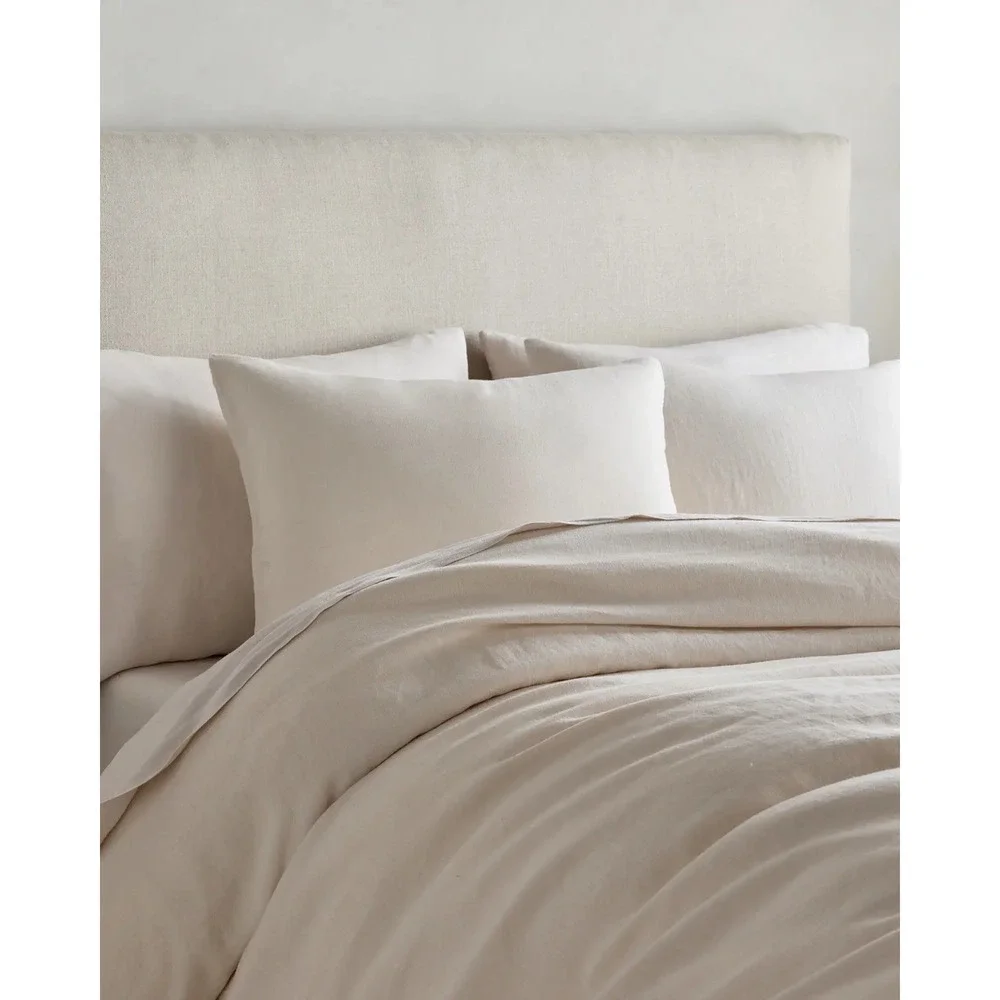 Quince NWT European Linen Duvet Cover Sand Full/Queen Without Sham Set Natural